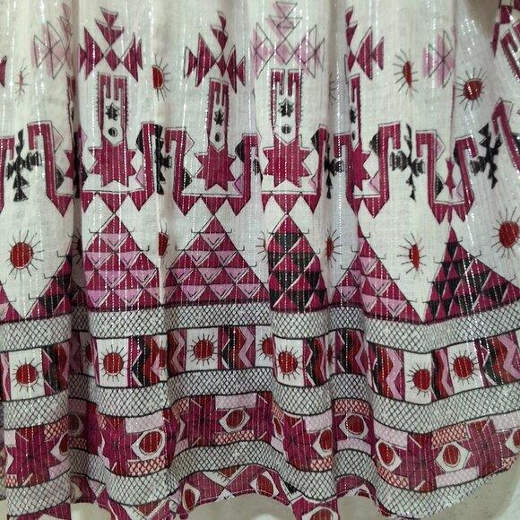 Isabel Marant Étoile Salika Metallic Multicolor Print Blouse Womens Sz US 4 - Picture 6 of 10